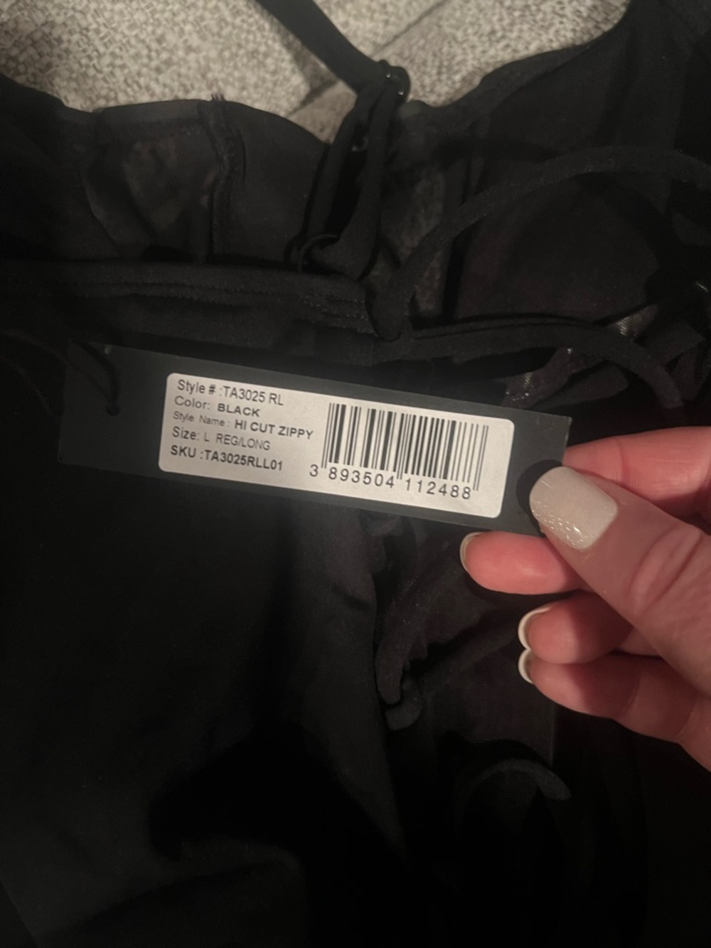 TA3 Black Zippy Hi Cut w/Adjustable back that cinches waistline - Picture 7 of 10